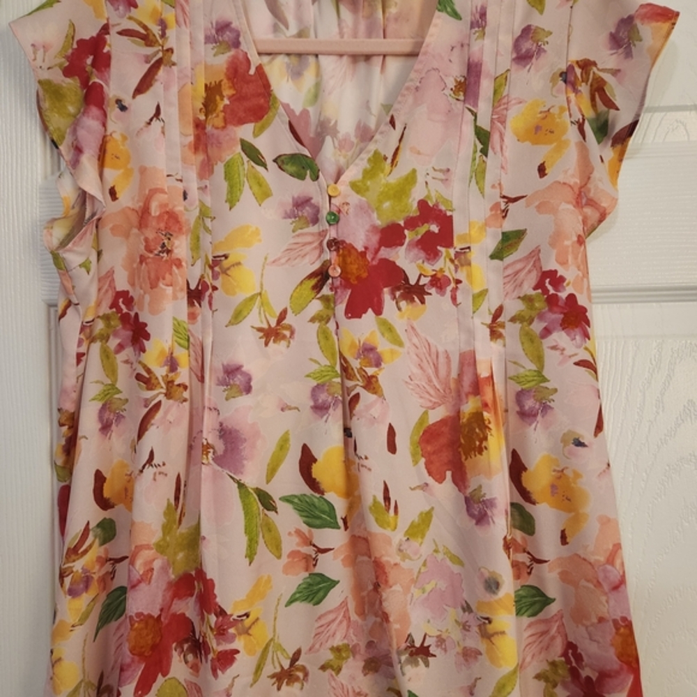 Maison d'Amélie Pink Floral Blouse